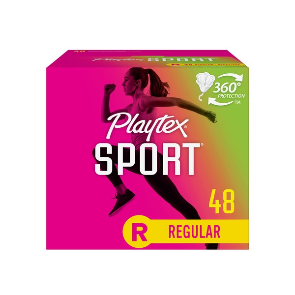 Playtex Sport Tampons, Regular Absorbency, Fragrance-Free - 48ct