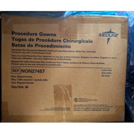 Medline Procedure Gowns BLUE, Regular-Large 15pcs/Pk
