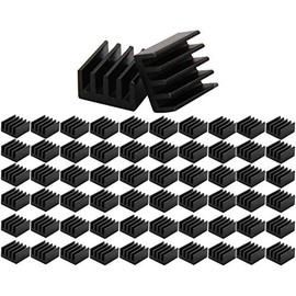 VISSQH 60pcs Small Radiator Heatsink Kit, Radiator Aluminium Heatsink, for Cooling VRM Stepper Driver MOSFET VRam Regulators (8.8 mm x 8.8 mm x 5 mm)