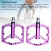 MT B/Road Pedals, Mountain Bike Pedals, 3 Bearing Non-Slip Lightweight,