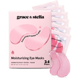 grace & stella Award Winning Under Eye Mask - Birthday Gifts For Women - Bridesmaid Gifts - Reduce Dark Circles, Puffy Eyes, Undereye Bags, Wrinkles - Under Eye Patches - Vegan (24 Pairs, Pink)