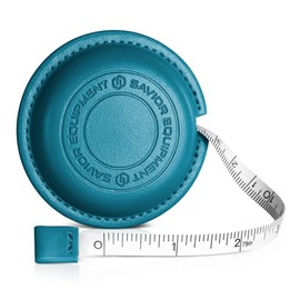 Savior Equipment 79" Retractable Soft Tape Measure w/PU Leather Casing, Teal