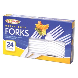 GoodCo! Heavy Duty Plastic Forks - Box of 24