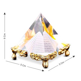 HOME GENIE Vastu/Feng Shui Crystal Glass Pyramid for Positive Energy, Vastu Correction, Spirits, Success Good Luck and Prosperity