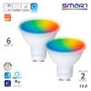 2 FOCOS SMART LED WiFi GU10 6W RGB CW MULTICOLOR