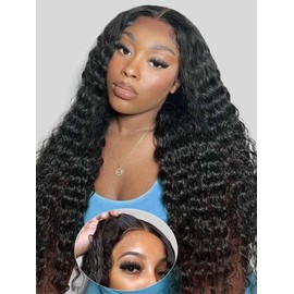 FACMOOD Wear and Go Glueless Wig Deep Wave, Glueless Wigs Human Hair Pre Plucked Pre Cut, 6x4 SKINLIKE Real HD Lace Wig Ready to Wear, 200% Density Lace Front Closure Wigs for Women 26 inch