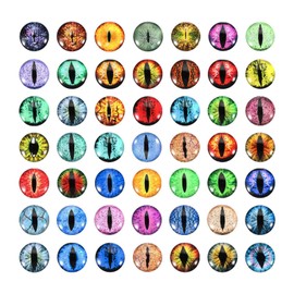 PATIKIL 12mm Dragon Eyes, 100 Pcs Round Glass Eyes Animals Crochet Eyes, Mixed Colors