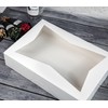 SOROO 8-PACK White Pastry Bakery Box 16x11x2.75inch,Large Donuts,Muffins,Cookies Boxes with