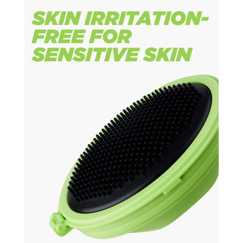 DOWMI Body Back Scratcher - 48.3 cm 折りたたみ式ロングカーブハンドル、交換可能なブラシヘッド付き - 洗えるパッド