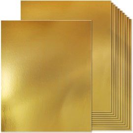 Gold Metallic Cardstock Paper 8.5 x 11 inches 100 Sheets 100lb Cover, Reflective Mirrored Cardstock, for Scrapbook Arts and Craft DIY Projects