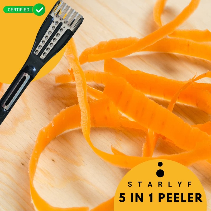 STARLYF Vegetable Peeler, Fruit, Carrot & Potato, Multiple Peeler 5-in-1,