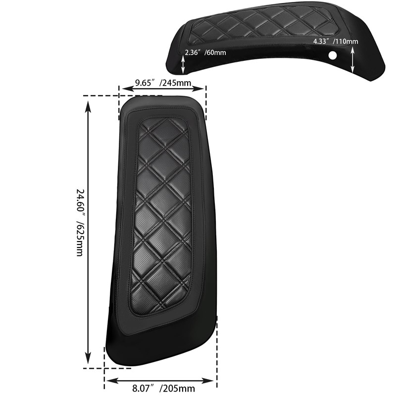 WOWTK Hard Saddlebag Lid Bra/Covers fits for Harley 2014-2024 Touring