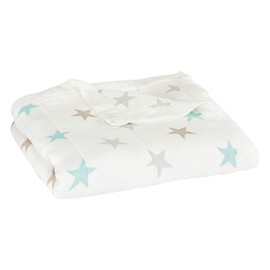 aden + anais silky soft Dream Blanket, 120x120cm, Ideal Newborn Nursery & Cot Blankets for Baby Girls & Boys, Toddler & Infant Bedding of Bamboo Viscose Muslin, Shower & Registry Gift, milky way
