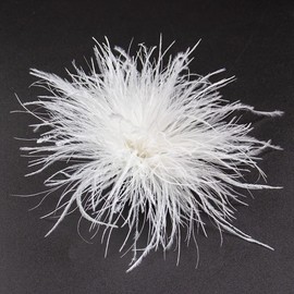 Women's Feather Brooch, Natural Ostrich Feather Pin Brooch Feather Flower Brooch Pins Dress Accessories Fascinators Costumes Decor Headpiece for Wedding Party Festival – Grey