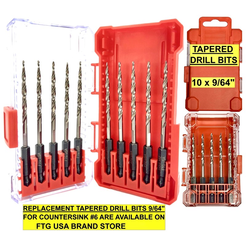 FTG USA 6 Pc #6 (9/64") Countersink Drill Bit Set