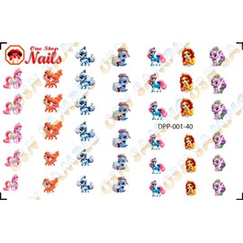 Palace Pets V1 clear waterslide nail art decals (tattoos). Set of 40 by One Stop Nails.