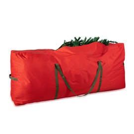 Large Heavy Duty Christmas Tree Storage Bag - Fits Up to 9 Ft Disassembled Tree, 65” X 15” X 29” Waterproof Storage Bag with Reinforced Handles & Dual Zipper, Red