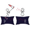 Human Touch, Kiss Catcher Romantic His & Hers Pillow Cases