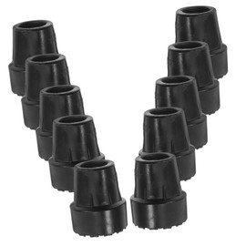 Ciieeo 10pcs Replacement Rubber Cane Tips for Canes Crutch Walking Sticks and Walkers Non-Slip Heavy Duty Tips for Safe Walking Black