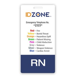 RN Registered Nurse Vertical Hospital ID Badge Buddy (5 Pack, Blue) by ID Zone
