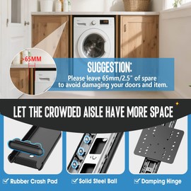 Pocket Door Slides,Pocket Slide Hinges for Installing Hidden Doors, Suitable for Cabinet Doors, Wardrobe Doors, Storage Cabinet Doors(Black, 22IN-2SET)