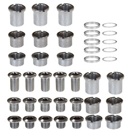 Pirhosigma 5 pcs for each Single/Double/Triple Chainring Bolts Screws Disc Crankset Nuts Chainwheel + 10 pcs Washers Fit for Road Bike Mountain Bike MTB (25 pcs)