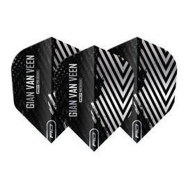 RED DRAGON Professional Player Gian van Veen Hardcore Shape No. 6 Extra Thick - 100 Micron - Dart Flights 3 Sets Per Pack (9 Dart Flights in total)