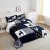 Manfei Camo Deer Antlers Comforter Set Queen, Geometric Plaid Patchwork