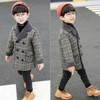 amropi Boy's Pea Coat Faux Wool Double Breasted Trench Jacket