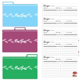 100 Recipe Cards and Recipe Index Cards (Divider) Set with Vintage Mushroom Decor, Gift for House Warming Gifts new Home Cooks