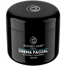 Crema Facial para Hombre con Colágeno y Elastina hidrata profunda la piel, es antiarrugas, da firmeza y Control de Líneas de Expresión Pocket Care Men 120 g