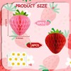 KLAZYUN KLAZYUN 12PCS Strawberry Party Decoration Honeycomb Ball, Berry Fruit