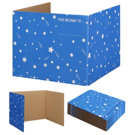 EARTHSON 22 Pack Desk Dividers for Students, Privacy Folder for Students, Privacy Boards, Test Divider Classroom Study Carrel Teacher Supplies, Blue