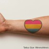 'Pansexual Pride Heart' Temporary Tattoo - Water Resistant, Skin-Safe, Non-Toxic