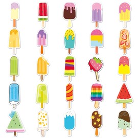 50 Packs Popsicle Stickers Water Bottles Laptop Phone Computer Guitar Skateboard Hydroflasks Summer Ice Cream Vinyl Sticker Waterproof Aesthetic Trendy Decals for Kids Teens Girls Adults