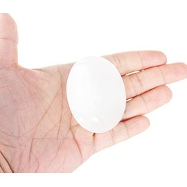 Selenite Stone Worry Stone – 1 Piece 50 to 70 g Selenite Crystal Stone Natural Gemstones, Soap Stone, Smooth Healing Crystal, Worry Stone
