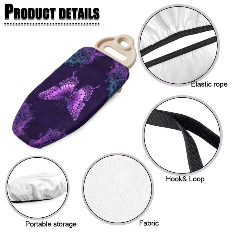 Boho Mandala Butterfly Print Ironing Board Cover Small, Elastic Anti