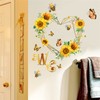 WOHAHA Wall Sticker, Stylish, Flower, Plant, Sunflower, Wreath, Butterfly, Bee,