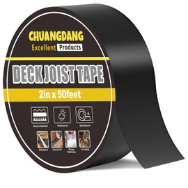 CHUANGDANG Black Joist Tape for Decking,2inx50ft,1-Pack,Anti-Corrosion,Weather-Resistant Butyl,Flashing Tape for Deck,Joist,Roofs Beams,RV,Doors,and Fences,Waterproof Butyl sealant Joist Tapes