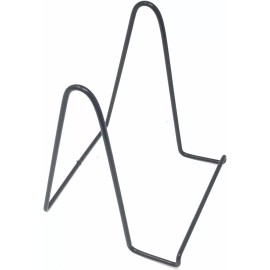 ExecuSystems 2-Pack Black Vinyl Metal Display Stands, 2x5.4x6.25in, for Collectibles & More