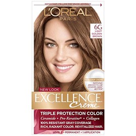 L'Oreal Paris Excellence Creme Triple Protection Hair Color, [6G] Light Golden Brown 1 ea (Pack of 3)