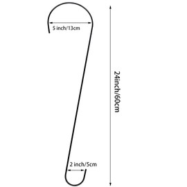 DINGEE 24 Inch Large Tree Branch Hooks, Long Heavy Duty 6 Pack Metal Hanger S Hook for Hanging Bird Feeders，Plants, Hanging Baskets, Wind Chimes, Lanterns and Ornaments Indoor & Outdoor Use -Black