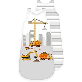 Herding Baby Best Baby Sleeping Bag Construction Site 110 cm Side Zip and Poppers - White