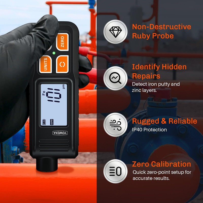 YOWEXA EC-370A Paint Thickness Gauge for Cars, Digital Car Paint