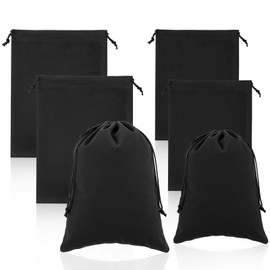 Yuanchu 6 Pcs Black Velvet Drawstring Bags, Velvet Drawstring Pouch Velvet Drawstring Gift Bags Small Drawstring Bags Jewelry Bags With Drawstring,9X6.7Inch,7.8X5.9Inch(Black)