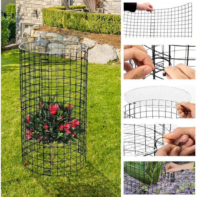 6 Pack Wire Plant Protector with Cover, 23.15" x 12.32"