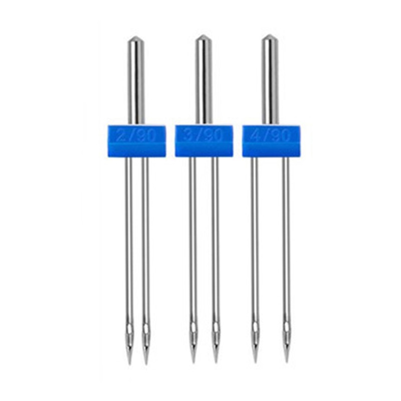 18pcs Sewing Machine Double Needle with Plastic Box Threader Simple