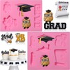 Sakolla Graduation Molds Silicone, Graduation Fondant Molds With Owl Grad
