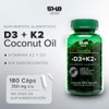Vitamina D3+K2 Adicionado Con Aceite De Coco - 180 Capsulas