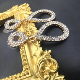 14K Gold Rhinestone Waterdrop Drop Dangle Earrings for Women,Sparkly Hollow Teardrop Dangling Earrings,Fashionable Party Wedding Jewelry Gifts (Gold)